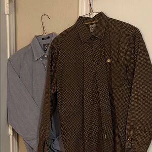 Cinch Brown and Blue Casual Button Down Shirts